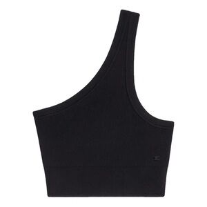 Celine Black Asymmetrical Crop Top